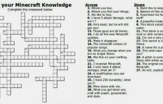 Free Printable Minecraft Crossword Search: Test Your Minecraft - Printable Teenage Crossword Puzzles