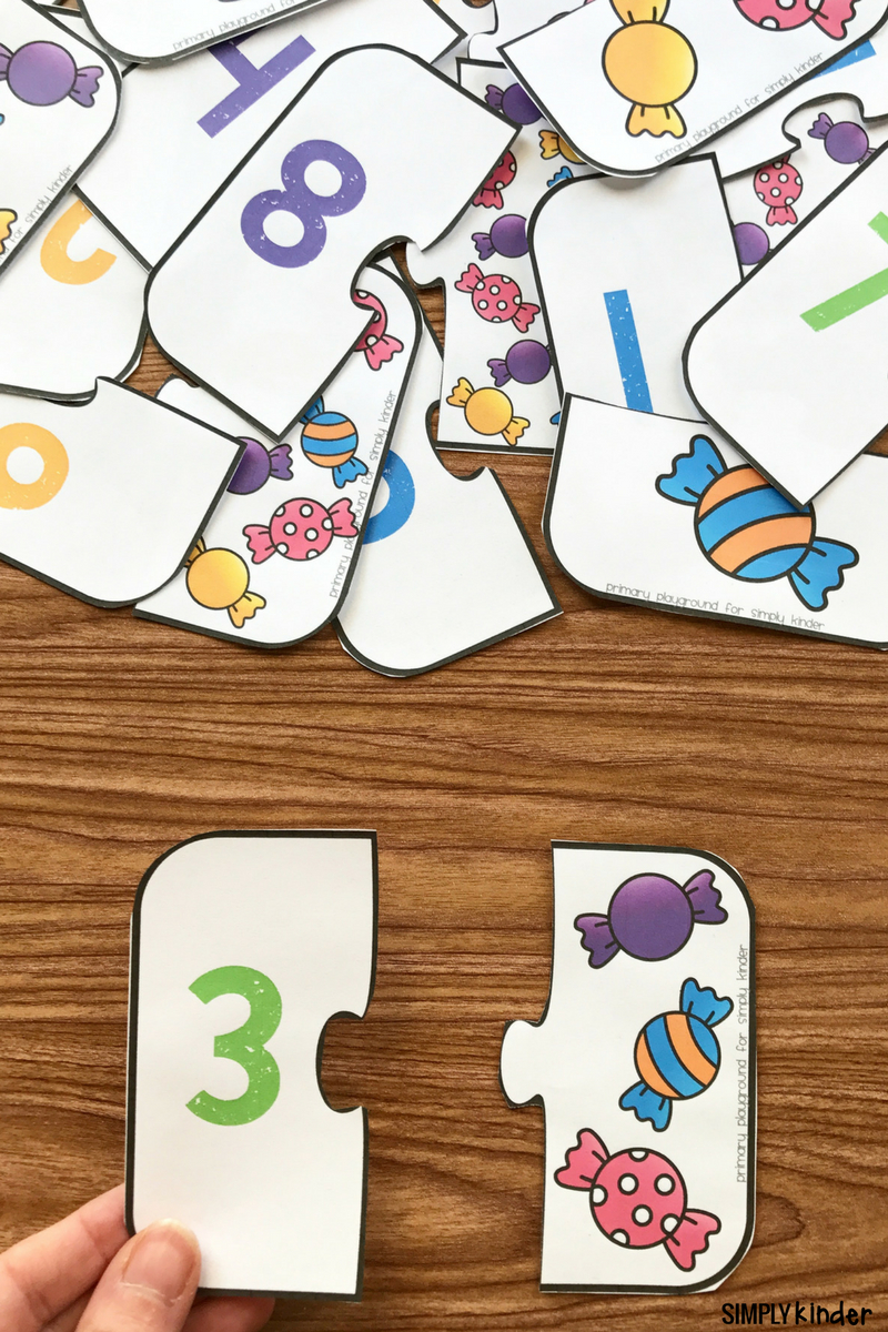 Free Printable Number Match Puzzles - Simply Kinder - Printable Matching Puzzle