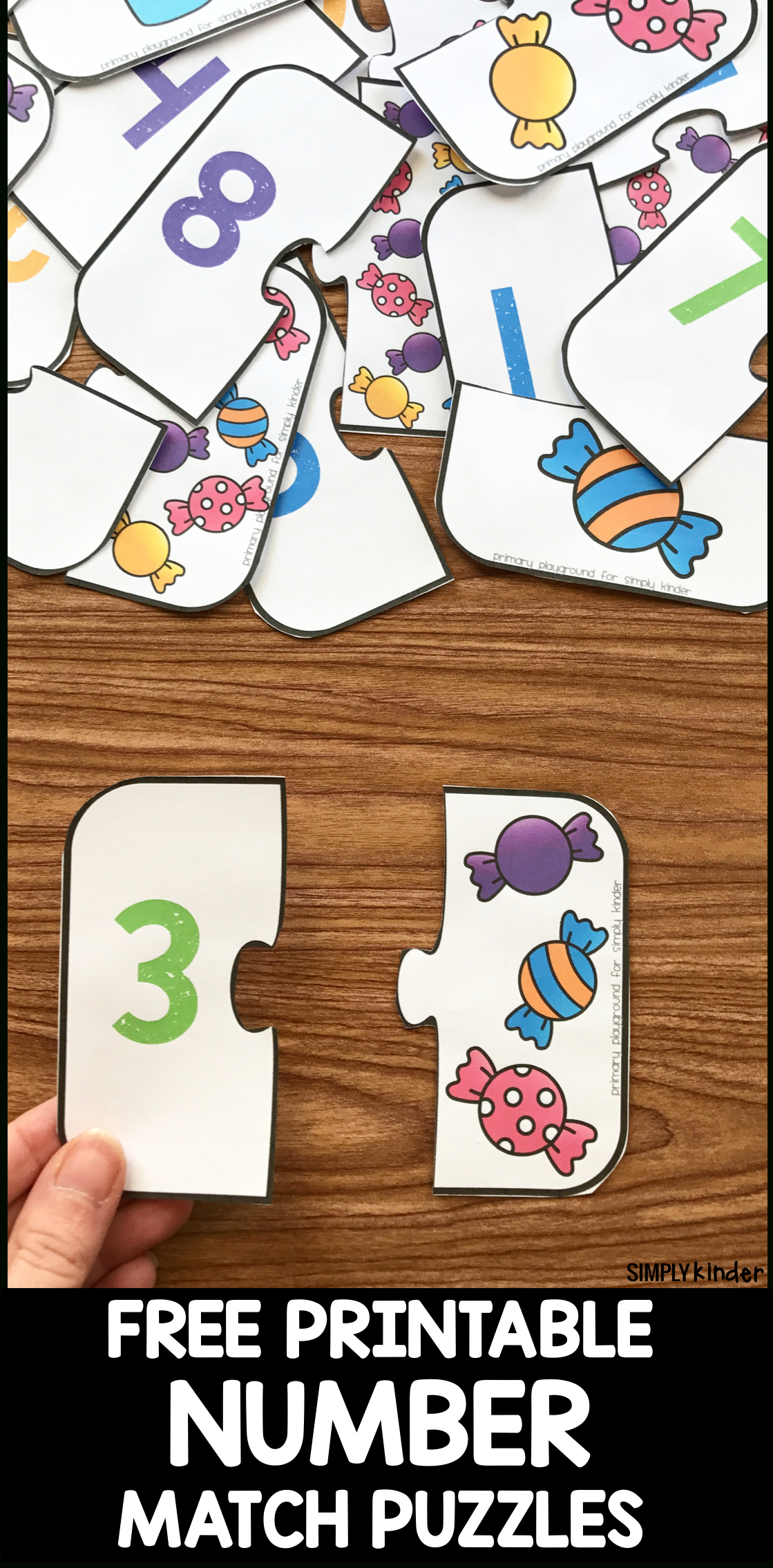 Free Printable Number Match Puzzles - Simply Kinder - Printable Puzzles For Toddlers