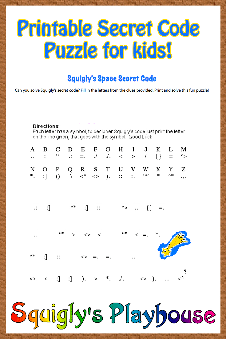 Free Printable Secret Code Word Puzzle For Kids. This Puzzle Has A - Printable Puzzle Games For Preschoolers