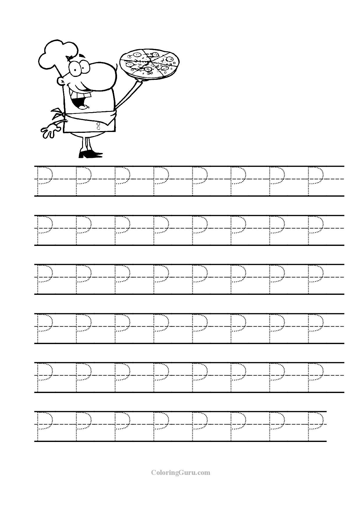 Free Printable Tracing Letter P Worksheets For Preschool | Tracing - Letter P Puzzle Printable