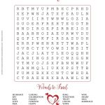 Free Printable   Valentine's Day Or Wedding Word Search Puzzle In   Free Printable Valentine Puzzle Games