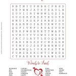 Free Printable – Valentine's Day Or Wedding Word Search Puzzle In – Printable Heart Puzzles