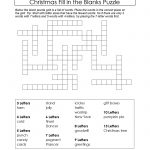 Freebie Xmas Puzzle To Print. Fill In The Blanks Crossword Like   Printable Conflict Resolution Crossword Puzzle