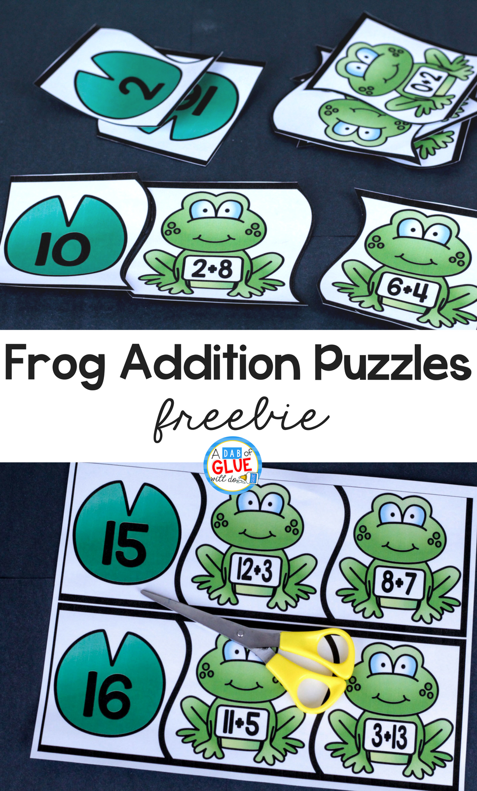 Frog Addition Puzzles - - Printable Frog Puzzle