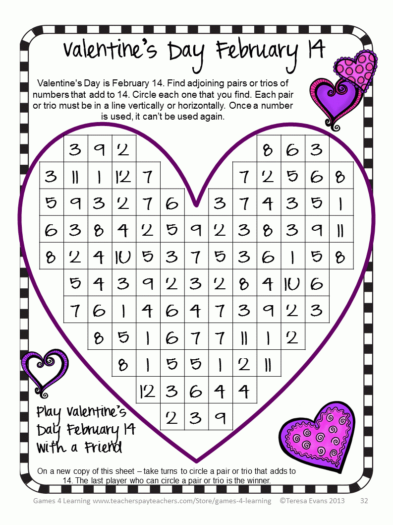 Fun Games 4 Learning: Valentine&amp;#039;s Fun Freebies - Free Printable Valentine Puzzle Games