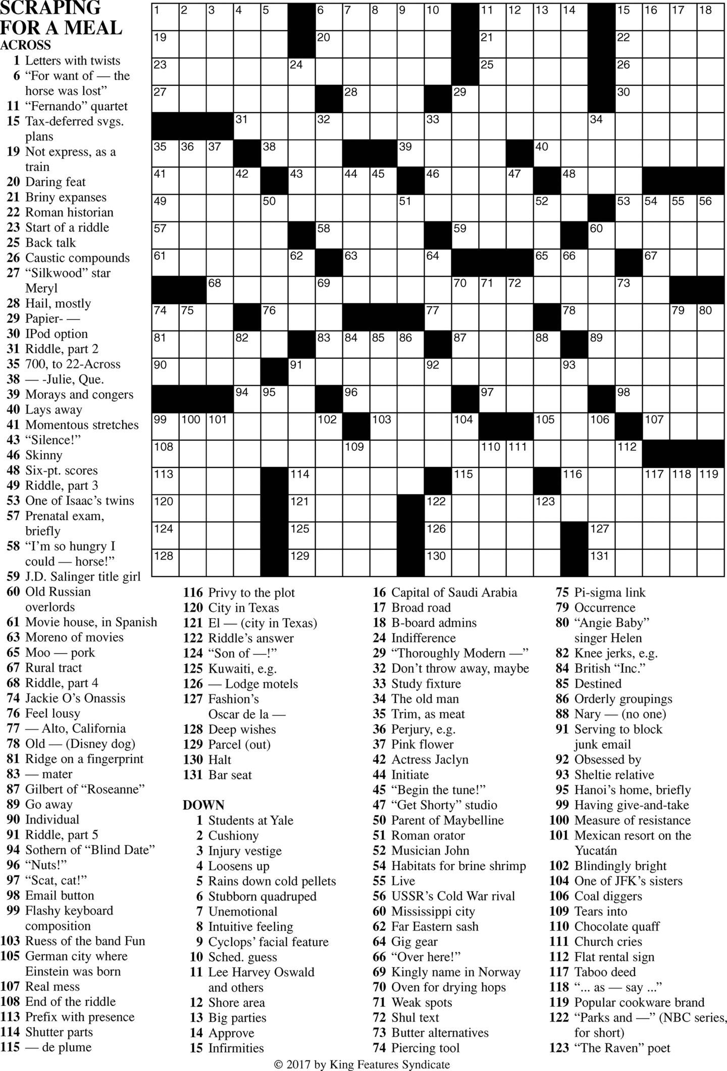 Gallery: Printable Sunday Premier Crossword, - Coloring Page For Kids - Frank A Longo Printable Crossword Puzzles