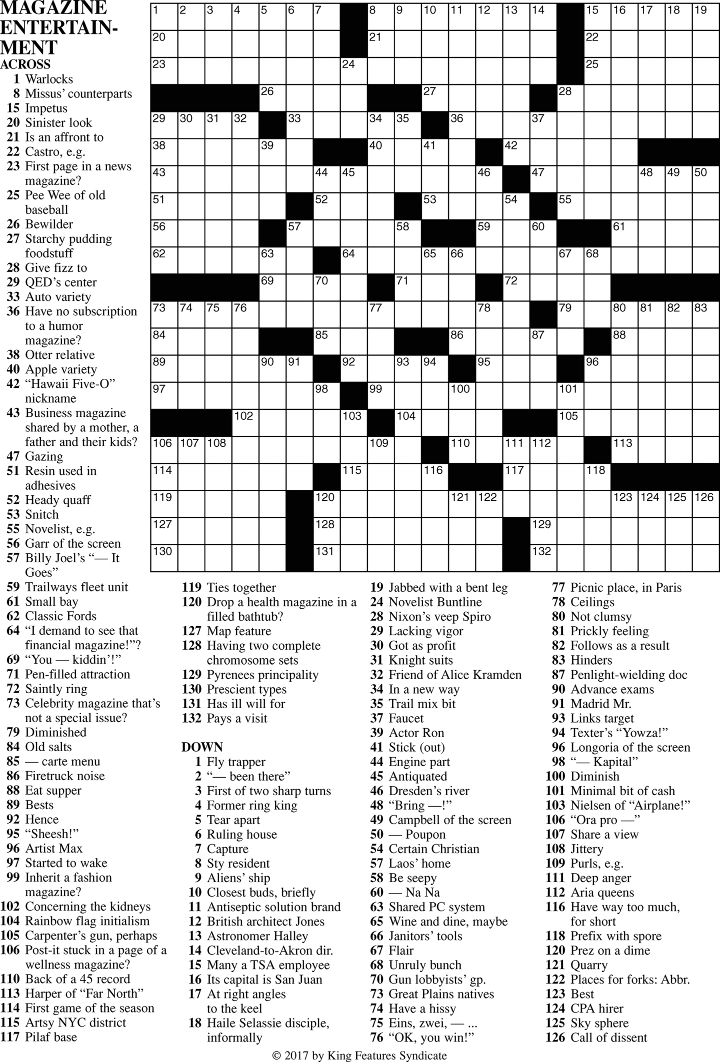 Free Printable Sunday Crossword Puzzles : Premier Sunday Crossword