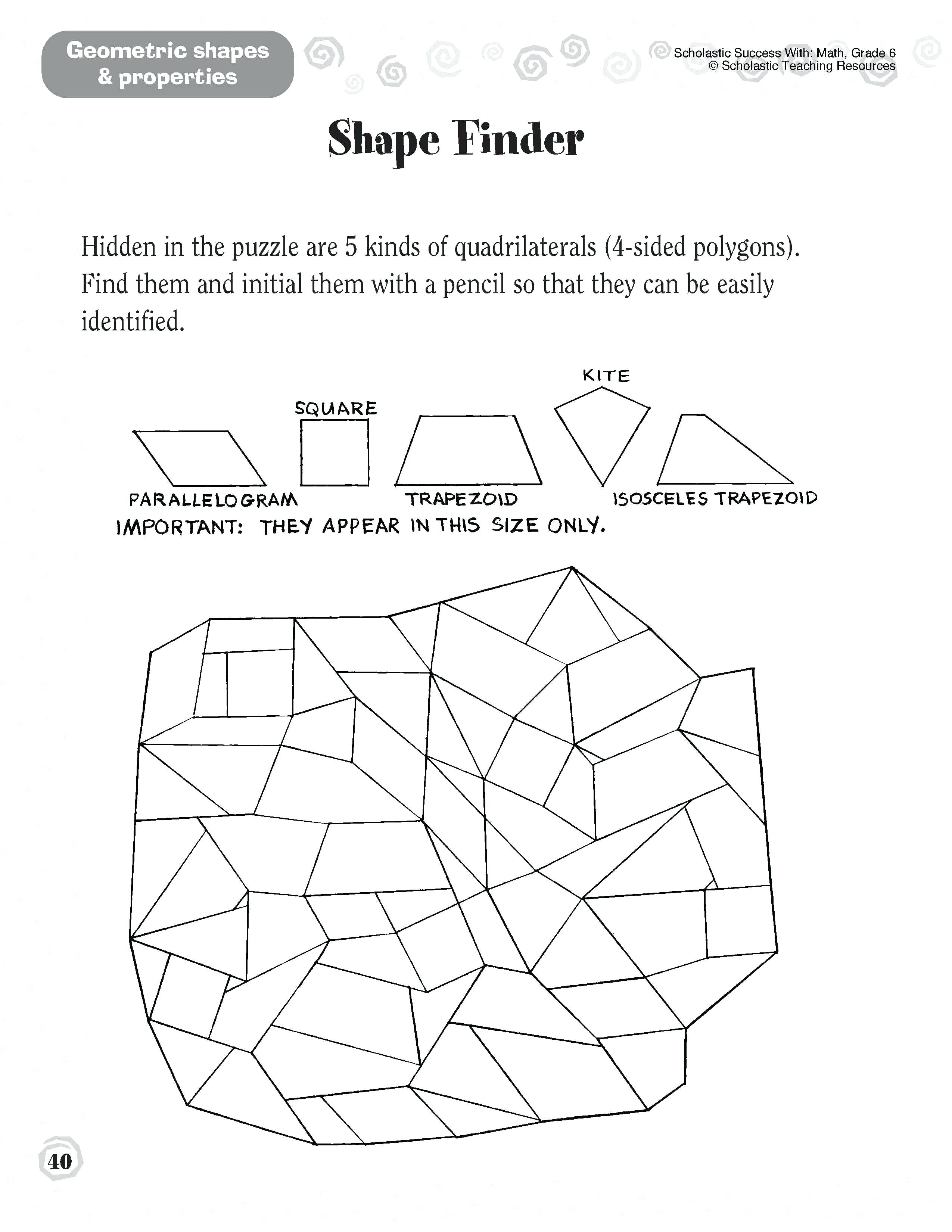 Printable Geometry Puzzles Printable Crossword Puzzles