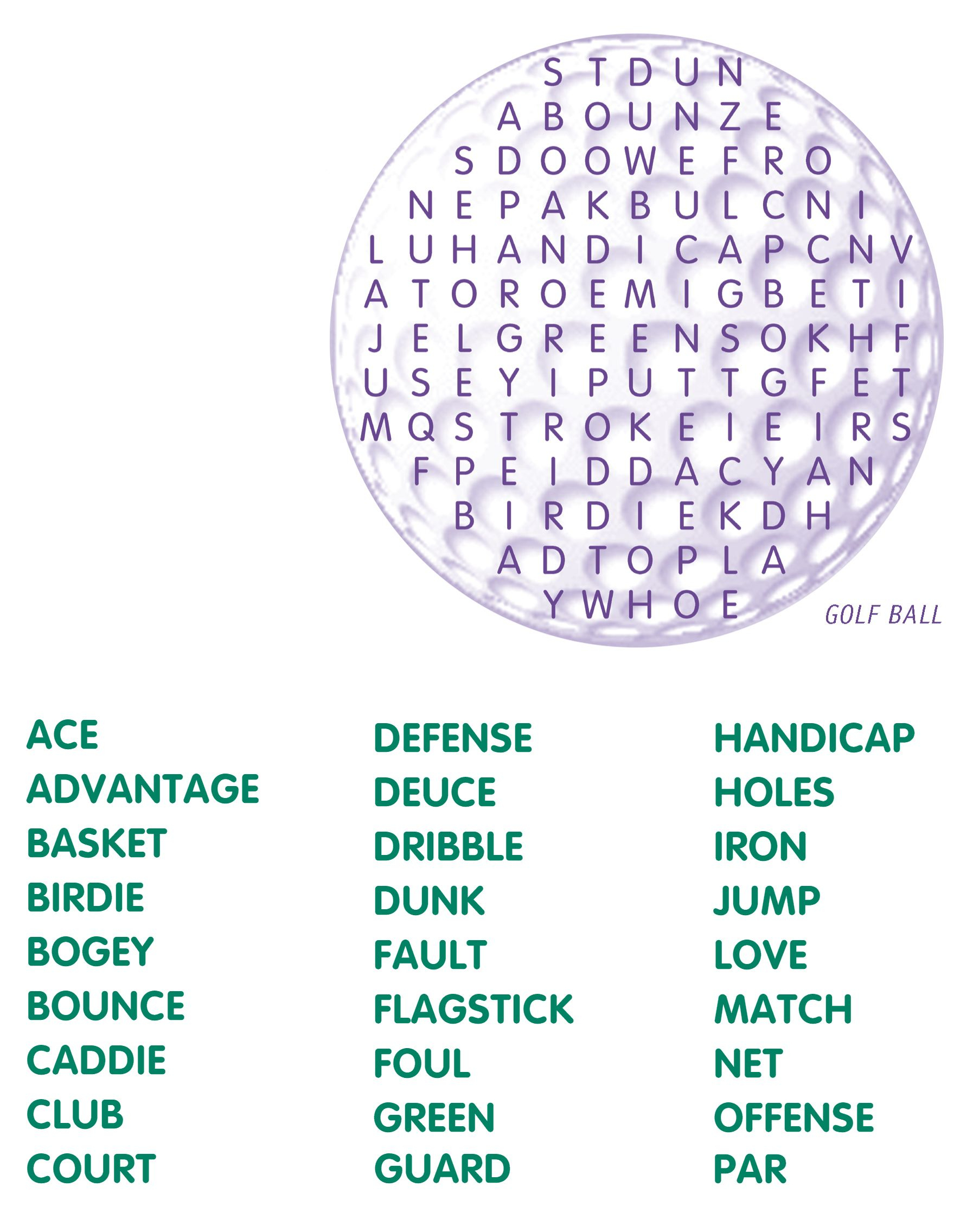 Golf Word Search | Golf Stuff | Word Search Puzzles, Kids Word - Printable Golf Crossword Puzzles