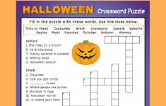 Halloween Crossword Puzzle #3 | Fall Fun | Halloween Crossword - Printable Crossword Puzzles #3