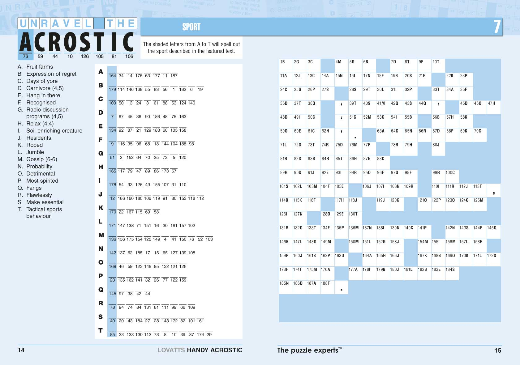 Handy Acrostic Magazine - Lovatts Crossword Puzzles Games &amp;amp; Trivia - Printable Acrostic Puzzles Free