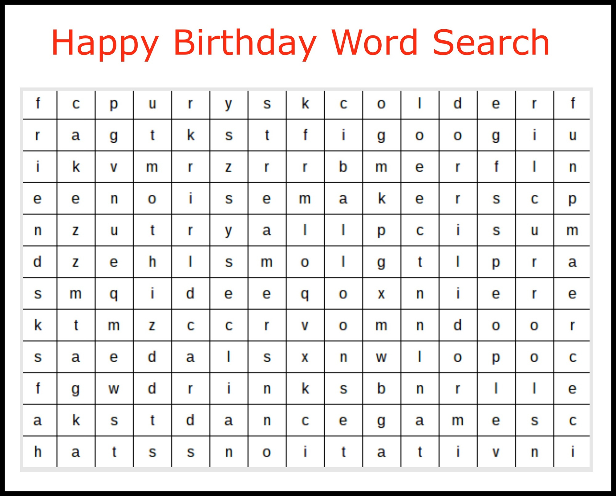 Happy Birthday Word Search | Activity Shelter - Printable Birthday Puzzles