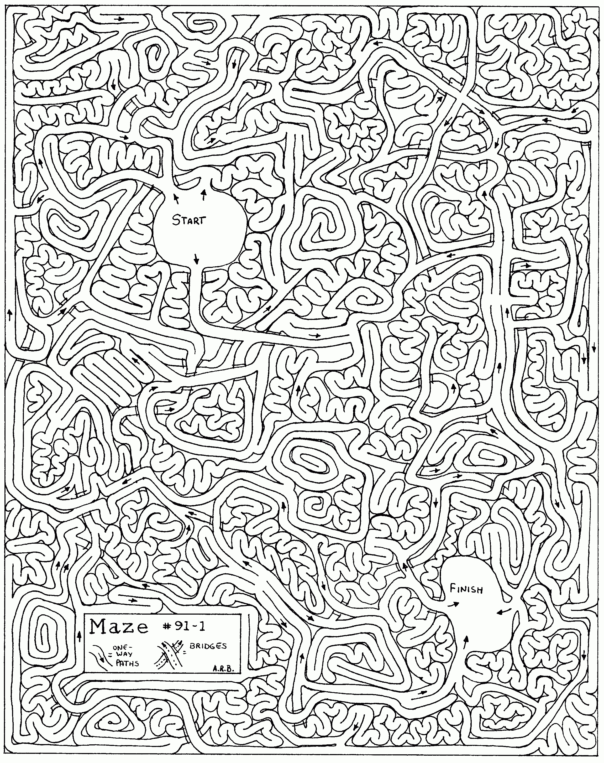 Hard Mazes - Best Coloring Pages For Kids - Printable Labyrinth Puzzles