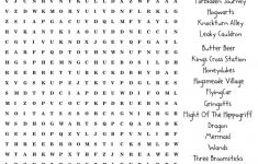 Harrypotter Free Word Search Puzzle And Planning Ideas For Universal - Free Printable Universal Crossword
