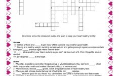Healthy Heart Puzzle – Food And Health Communications - Printable Nutrition Crossword Puzzle