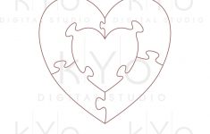 Heart In Heart Jigsaw Puzzle Templates Ai Eps Dxf Svg Png | Etsy - Printable Heart Puzzle Template