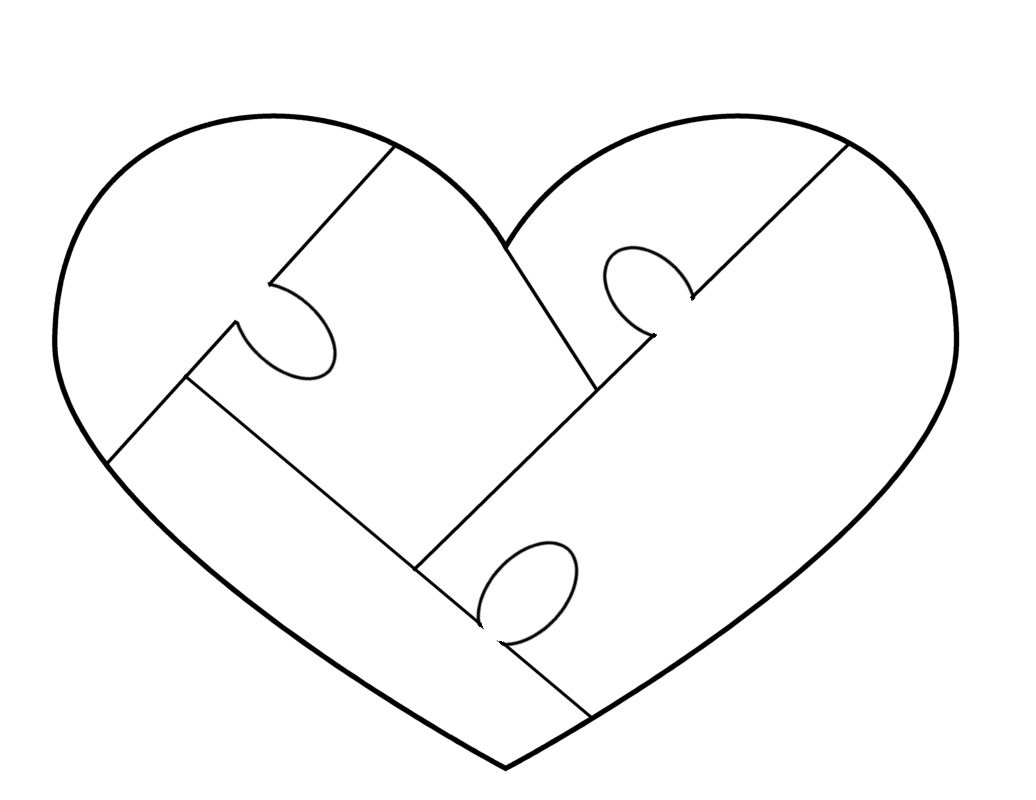 Heart Puzzle Template - Free To Use | Woodworking - Puzzles - Printable Heart Puzzles