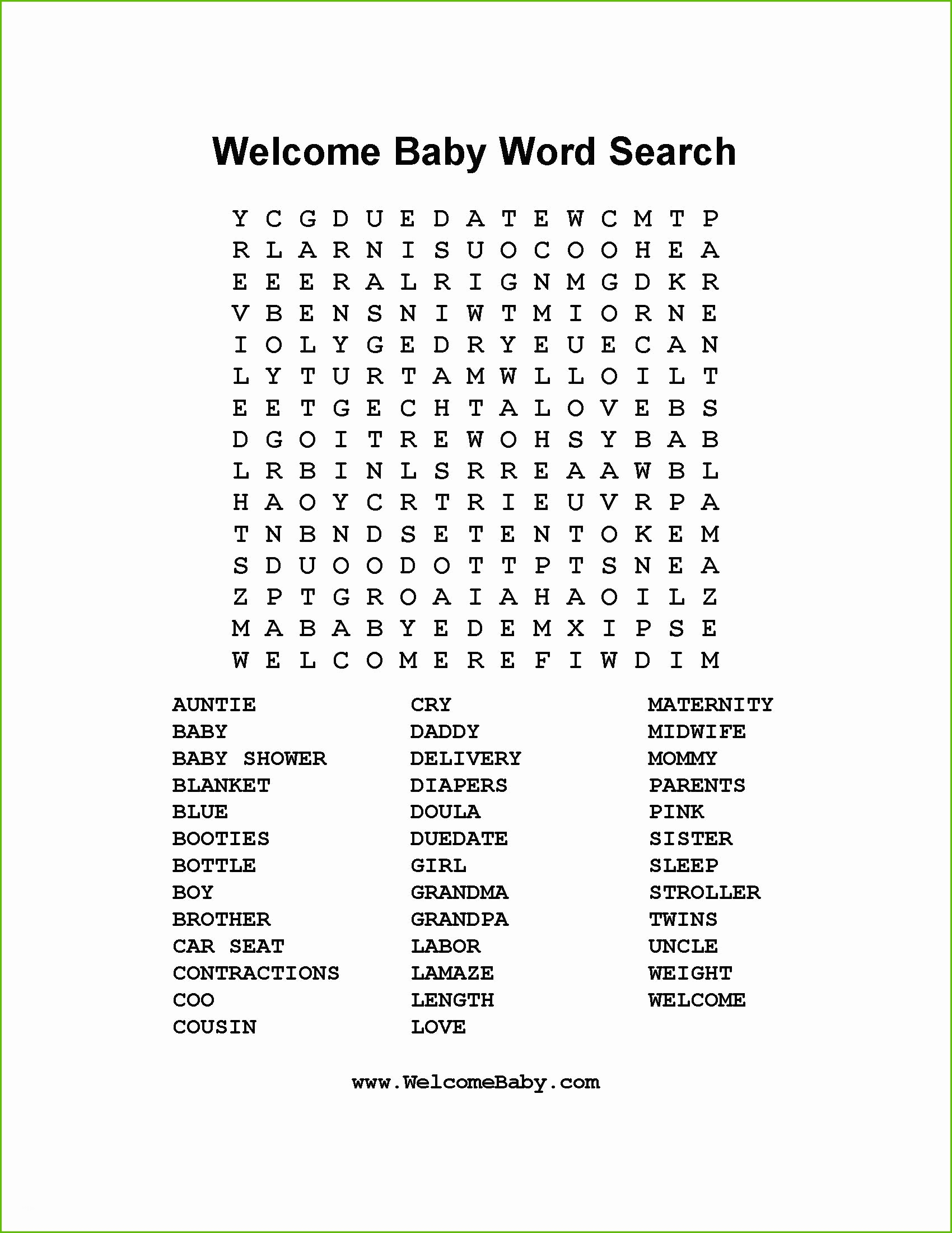 High Quality Baby Shower Crossword - Ideas House Generation - Free Printable Baby Shower Crossword Puzzle