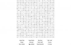 Hip Hop Music Artist Word Search - Wordmint - 90S Crossword Puzzle Printable