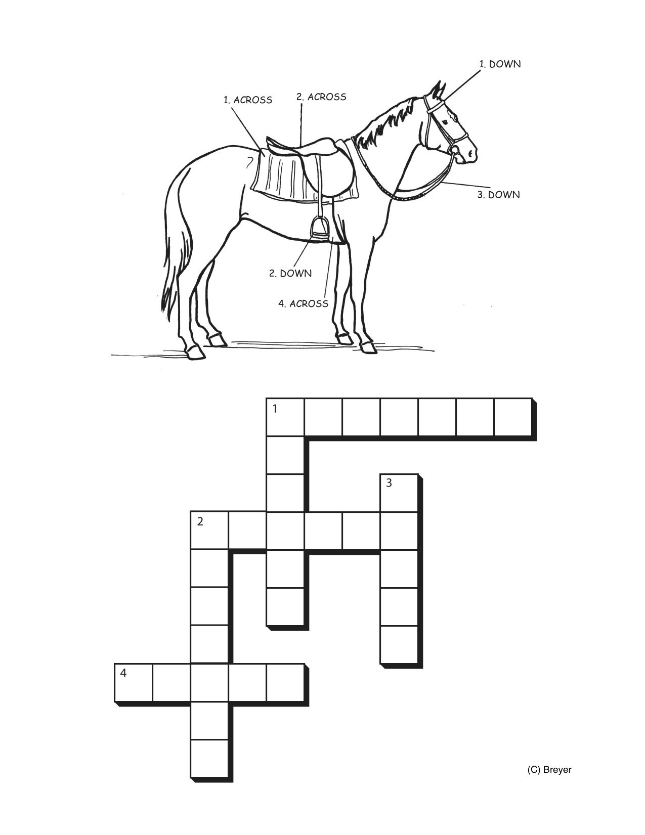 Horse And Tack Cross Word Puzzle | Horses | Horses, Horse Games - Horse Crossword Puzzle Printable