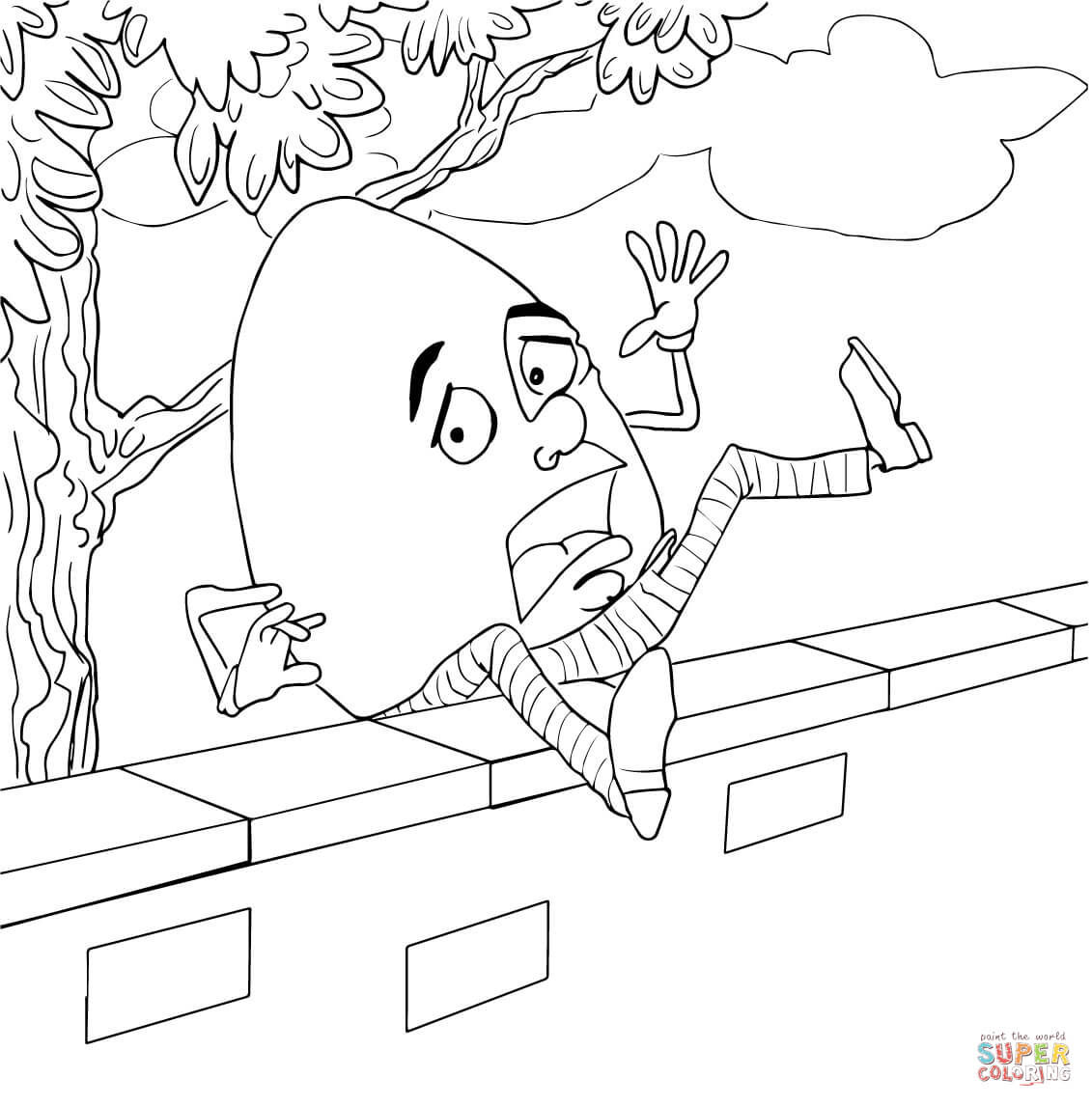 Humpty Dumpty Fell Off The Wall Coloring Page | Free Printable - Printable Humpty Dumpty Puzzle