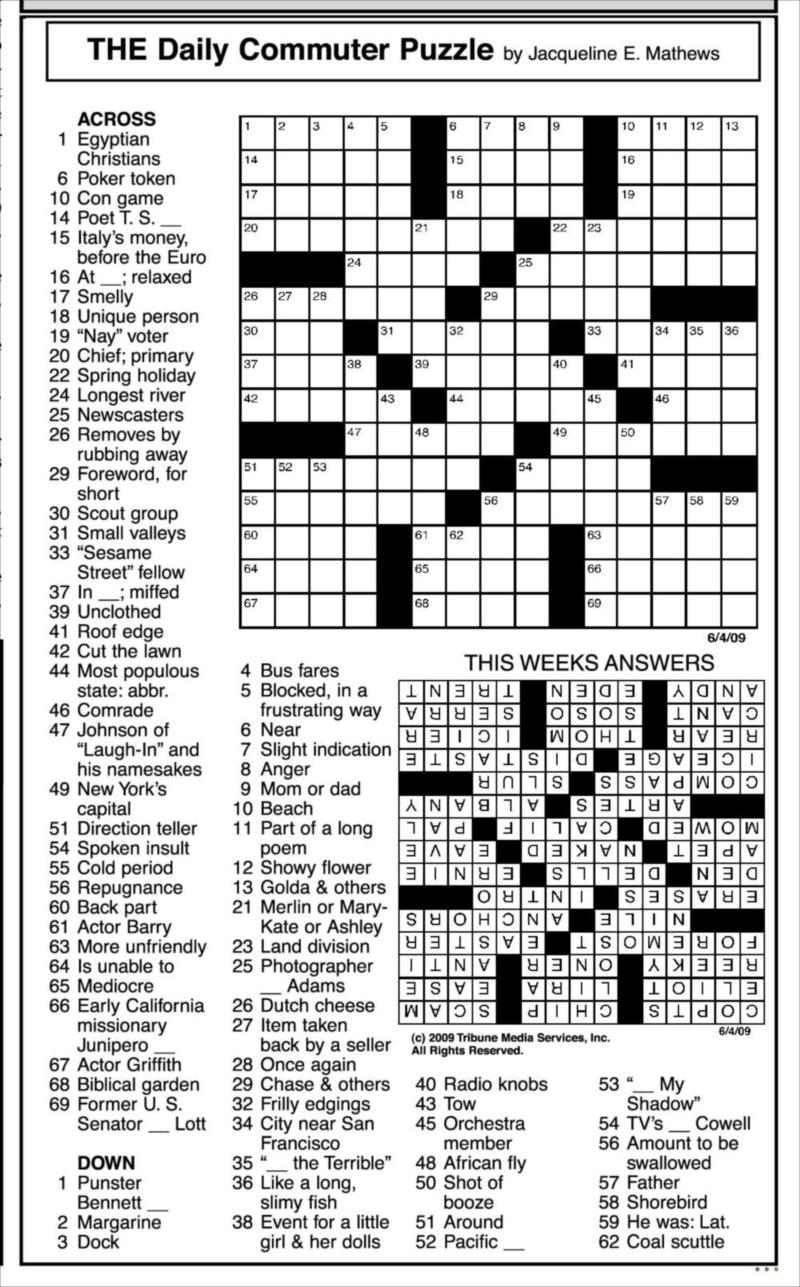 daily free crosswords