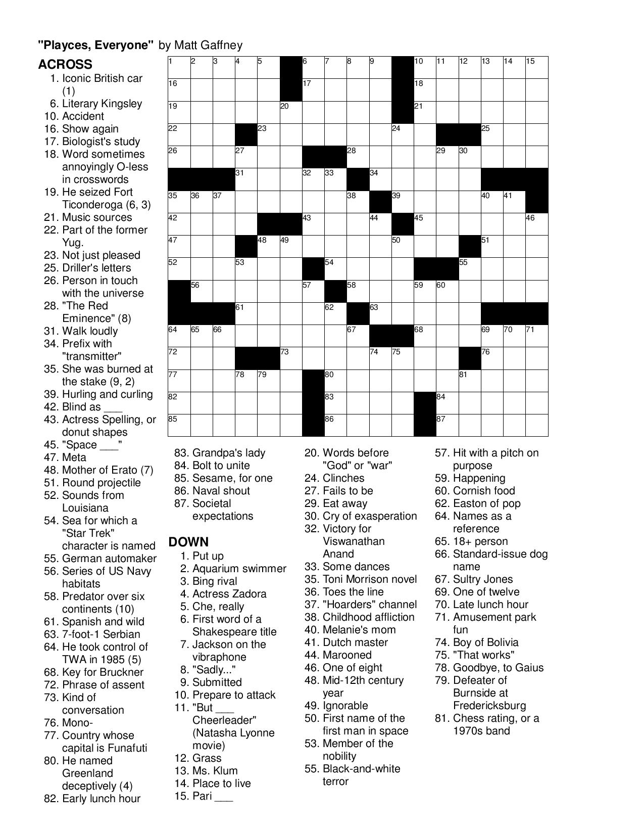 Images: Will Shortz Crosswords Free Printable, - Best Games Resource - Printable Crossword Puzzles Will Shortz