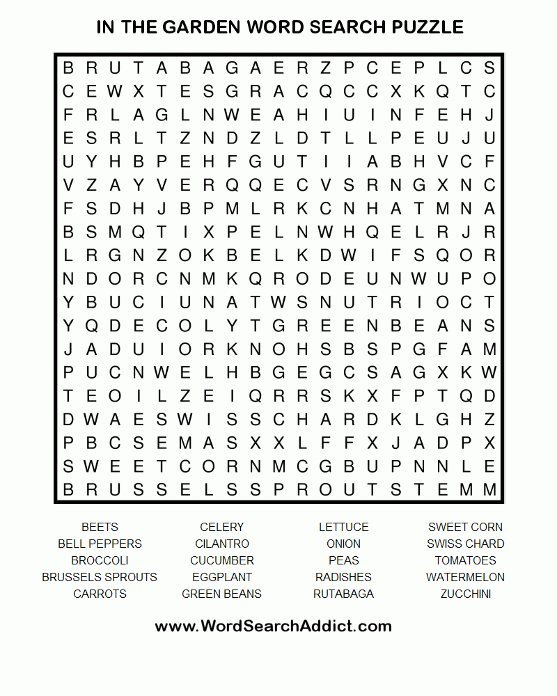 In The Garden Word Search Puzzle | Coloring &amp;amp; Challenges For Adults - Printable Gardening Crossword Puzzle