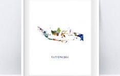 Indonesia Map Watercolor Print Jakarta Indonesia Poster | Etsy - Print Puzzle Jakarta