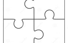Jigsaw Puzzle Blank 2X2, Four Pieces Stock Illustration - 4 Piece Printable Puzzle