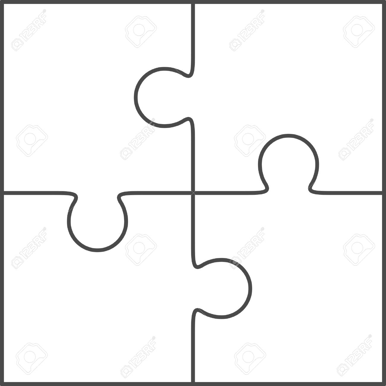Jigsaw Puzzle Template - Yapis.sticken.co - Printable 4 Piece Puzzle Template
