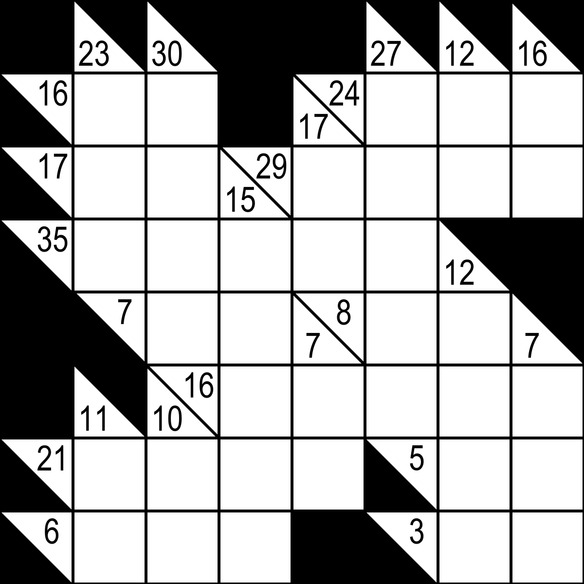 Kakuro - Wikipedia - Printable Kakuro Puzzles Hard