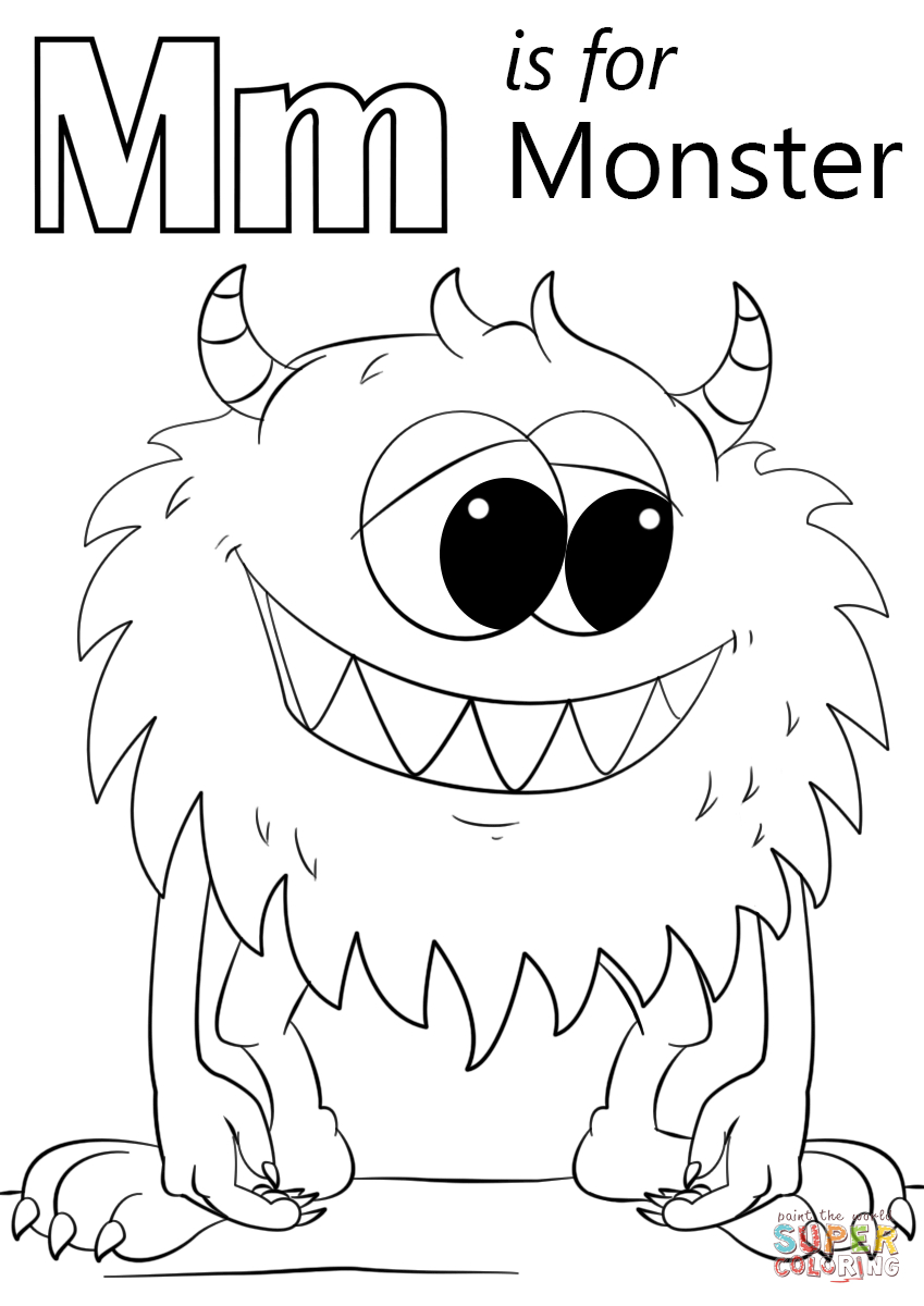 Letter M Is For Monster Coloring Page | Free Printable Coloring Pages - Printable Monster Puzzle