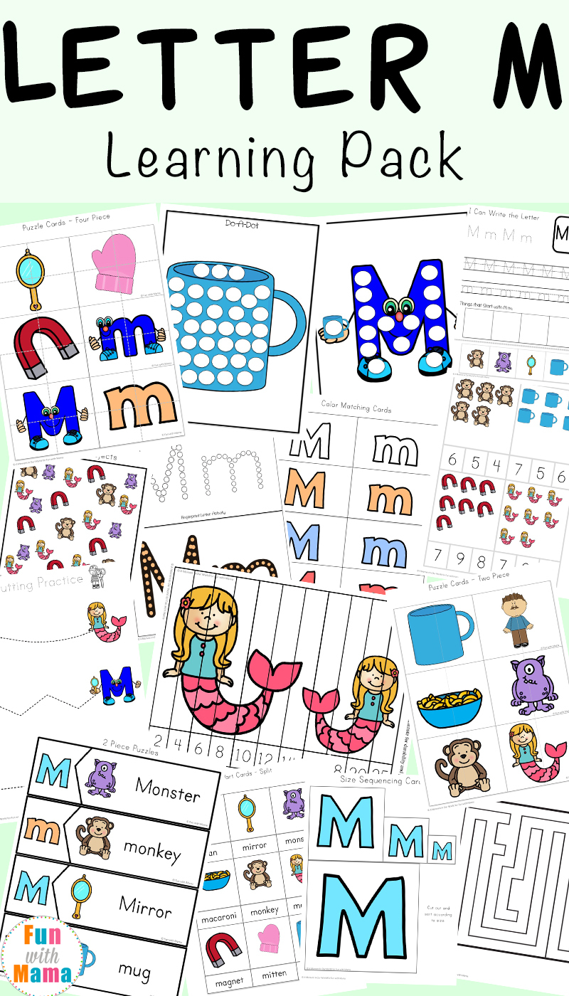 Letter M Worksheets - Fun With Mama - Letter M Puzzle Printable