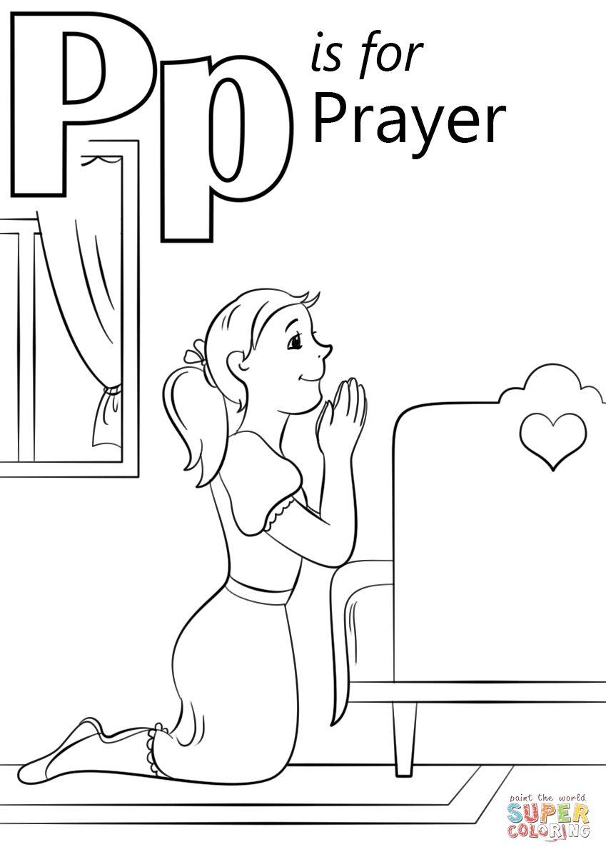 Letter P Is For Prayer Coloring Page | Free Printable Coloring Pages - Letter P Puzzle Printable