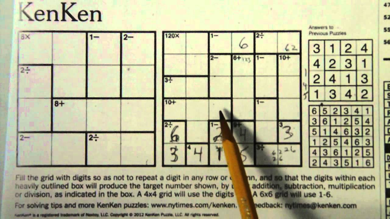 Printable Kenken Puzzles 6X6 Printable Crossword Puzzles
