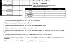 Logic Grid Puzzles Printable (78+ Images In Collection) Page 2 - Printable Logic Puzzles Baron