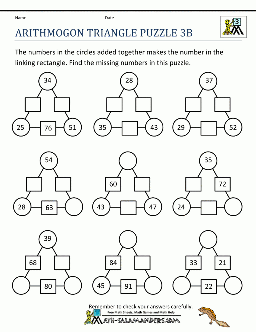 Logic Problems For Middle School Pdf Puzzlesth Worksheets Free - Printable Math Puzzles Pdf