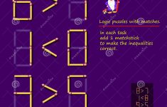 Logical Puzzle Game With Matches. In Each Task Add 1 Matchstick To - Printable Matchstick Puzzles