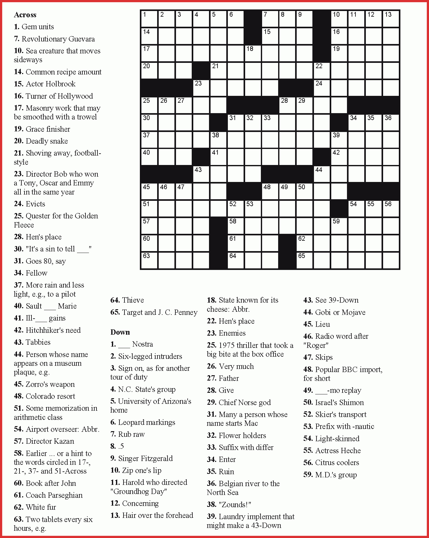 Luxury Puzzles To Print | Cobble Usa - Daily Quick Crossword Printable Version