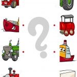 Matching Halves Worksheet With Cartoon Transport | Free Printable   Printable Transportation Puzzles