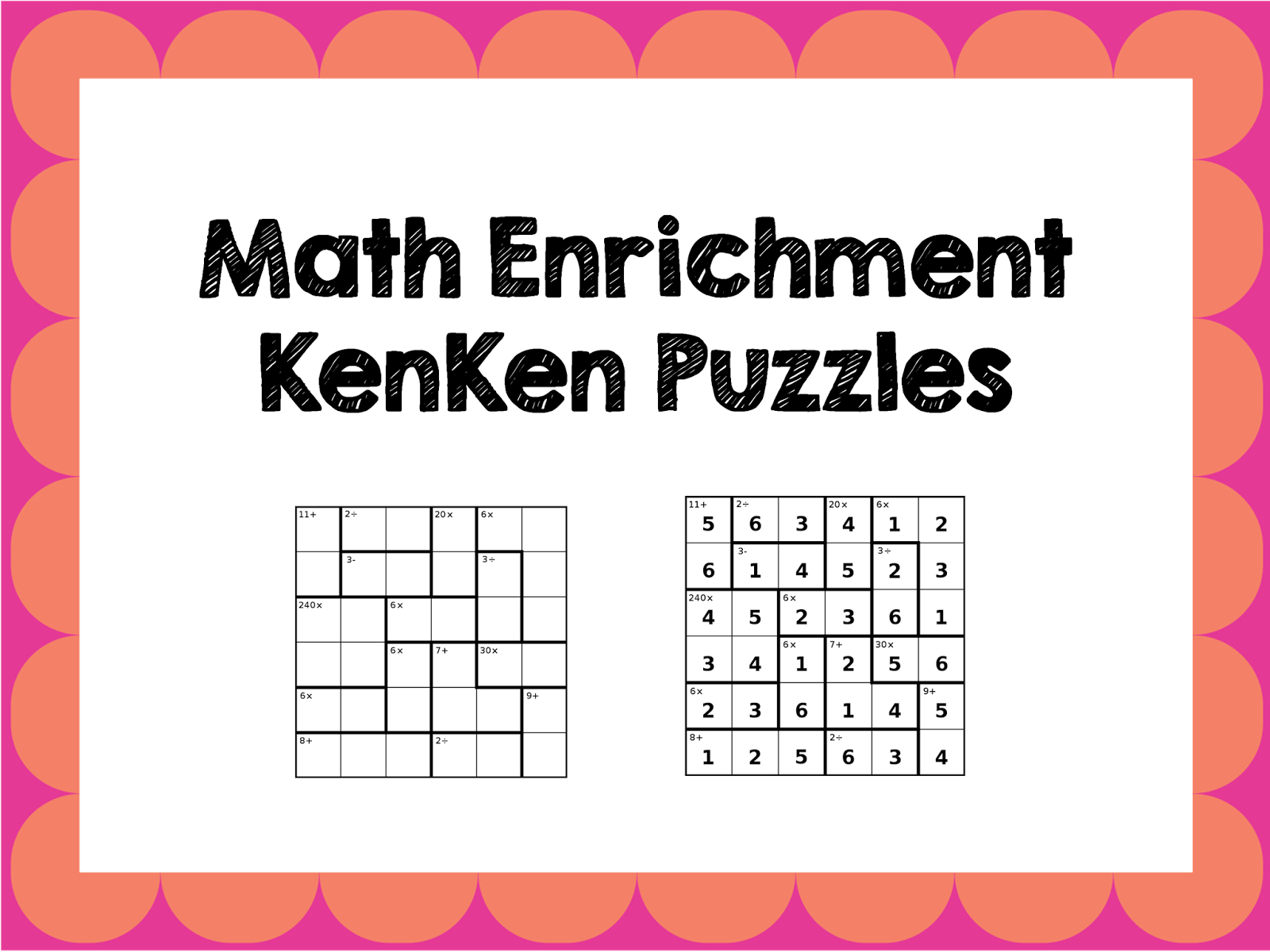 Math Enrichment Freebies - Kenken Puzzles | Ed - Math | Math - Printable Kenken Puzzles