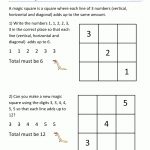 Math Puzzle 1St Grade   Grade 1 Crossword Puzzles Printable