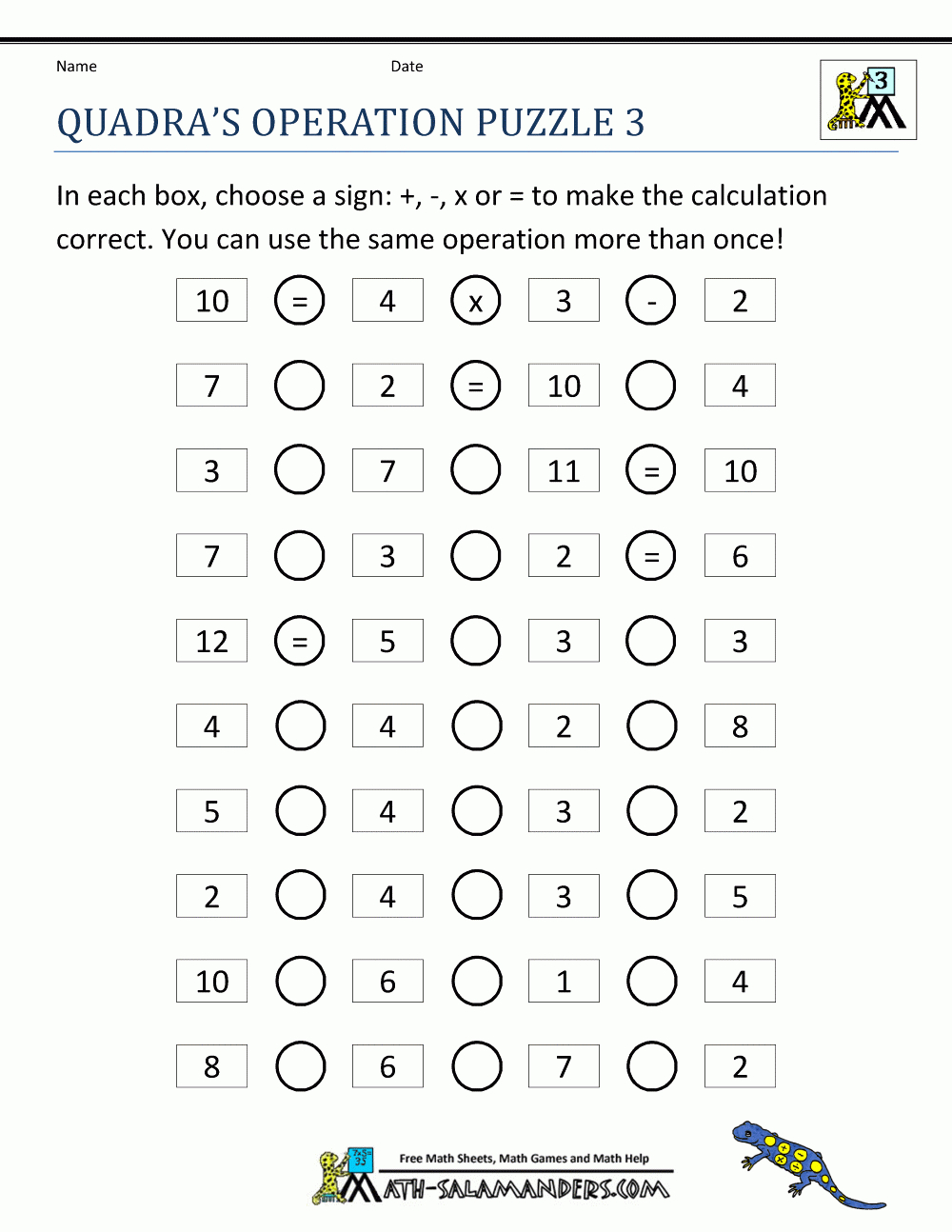 Math Puzzle Worksheets 3Rd Grade - Printable Crossword Puzzles For 3Rd Graders