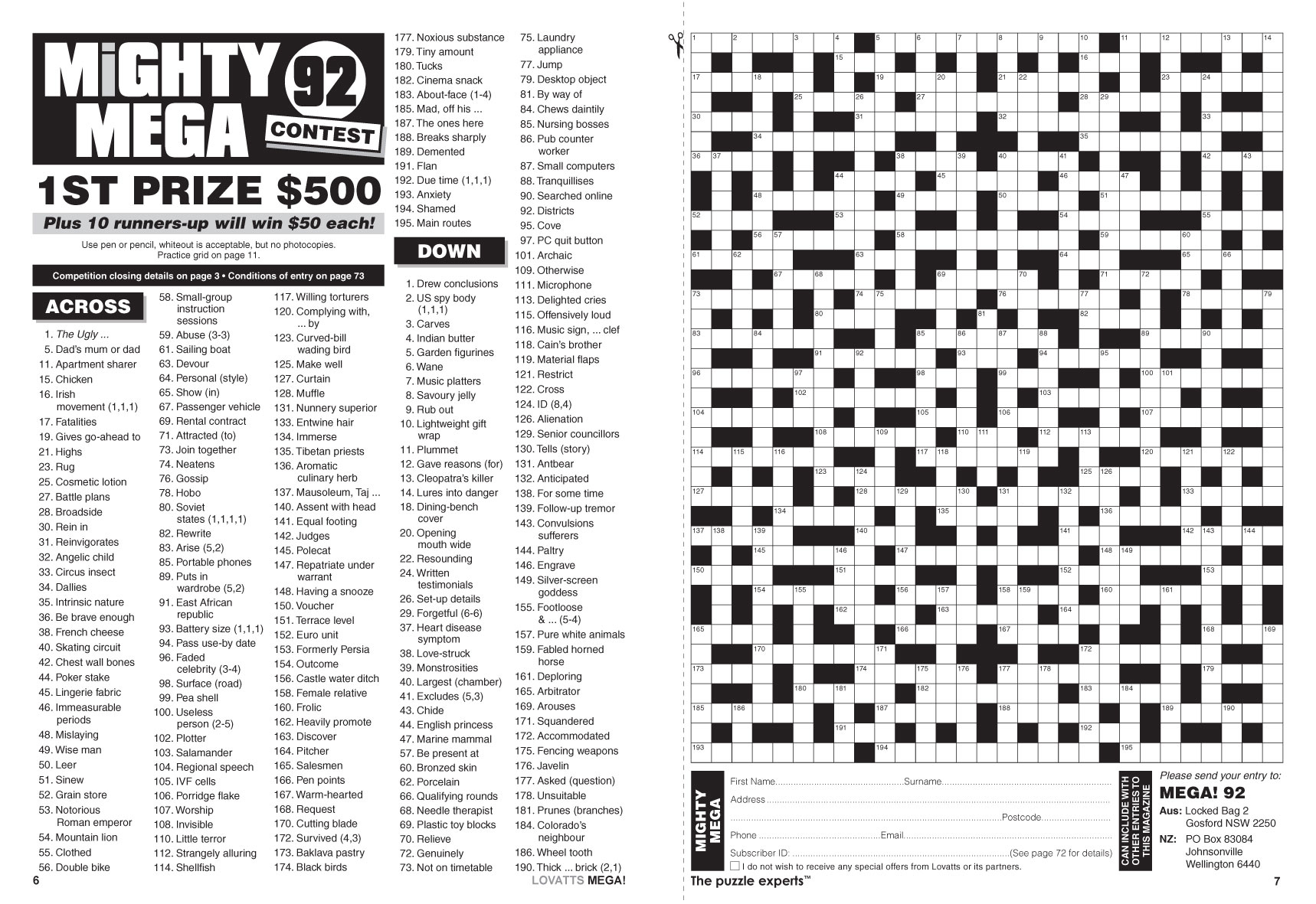Mega! Crosswords Magazine - Lovatts Crosswords &amp;amp; Puzzles - Printable Crossword Nz
