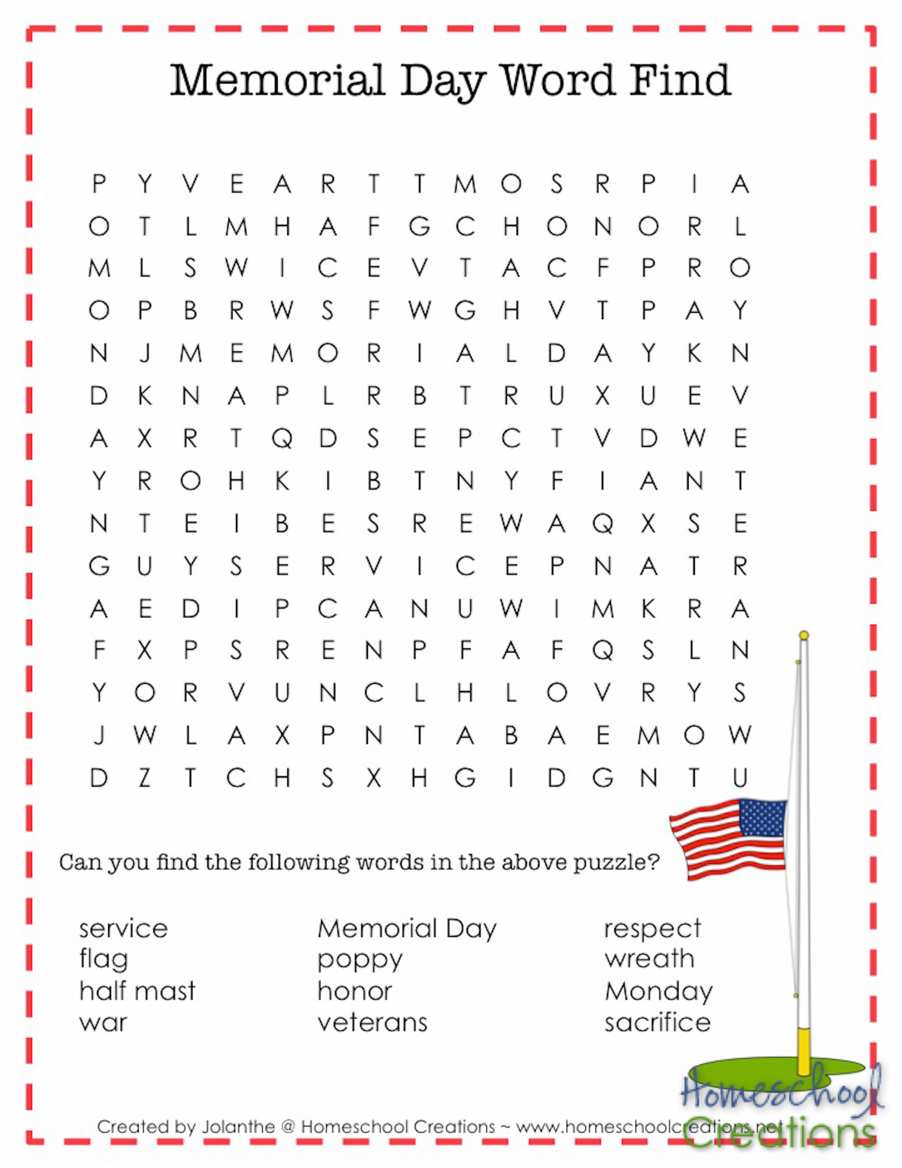 Memorial Day Printables - Design Templates - Memorial Day Crossword Puzzle Printable