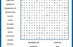 Memorial Day Word Search | Activities For Memorial Day | Memorial - Memorial Day Crossword Puzzle Printable