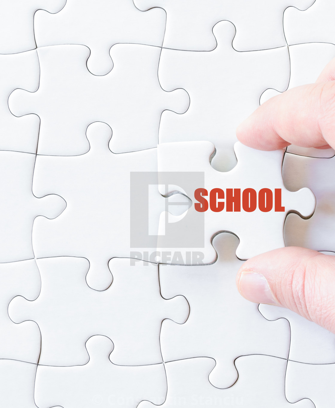 Missing Jigsaw Puzzle Piece With Word School - License, Download Or - Print Missing Puzzle Piece