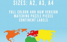 Montessori Printable - 7 Continents Puzzle Map | Montessori - 7 Piece Printable Puzzle